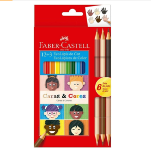 Lápis de cor Faber Castell cx 12 + 3/6  tons de pele