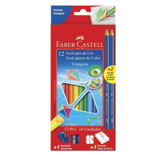 Lápis de cor Faber Castell triangular kit 16 un