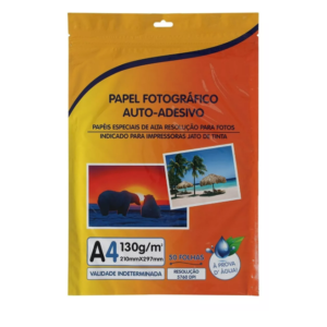 Papel fotográfico adesivo 130g 50 fl