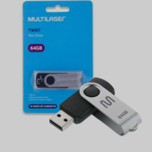 Pendrive 64 gb Twist preto Multilaser UN