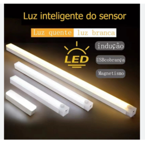 Lâmpada led recarregável sensor 10cm para guarda roupa e armário UN