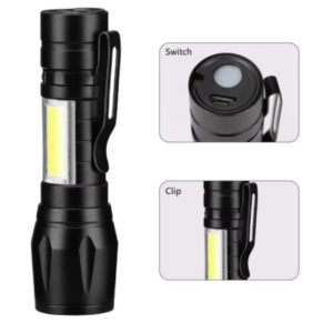 Mini lanterna led recarregável + estojo Kit UN
