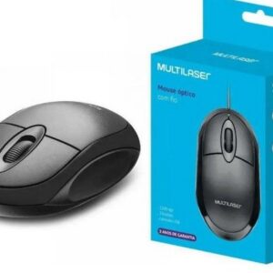 Mouse Multilaser com fio preto UN