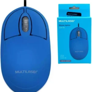 Mouse Multilaser com fio azul UN