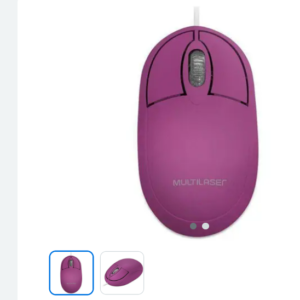 Mouse Multilaser com fio rosa UN