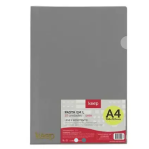Pasta L fumê Keep A4 30x22mm pct 10 un (cópia)