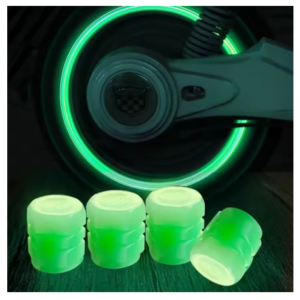 Tampas de válvula luminosas fluorescentes noturnas, de pneu de carro, motocicleta, bicicleta Kit 4X1