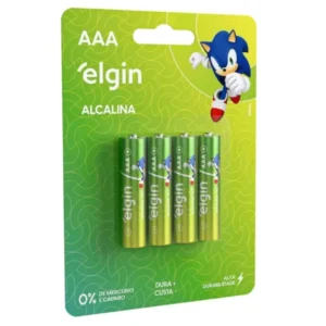 Pilha alcalina Palito tipo AAA Elgin 4X1