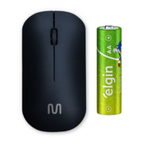 Mouse sem fio Multilaser + 1 pilha alcalina Kit