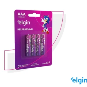 Pilha recarregável Elgin AAA palito 4x1