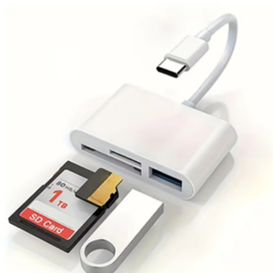 Leitor de cartão de memória USB C para SD TF, leitura de cartão USB C 3 em 1